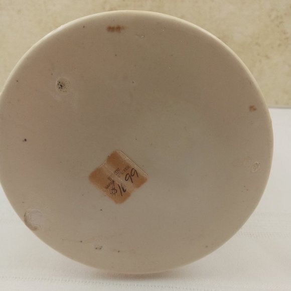 Vintage Haeger Pottery Vase Tan Ruffled Rim 12" - Picture 4 of 5